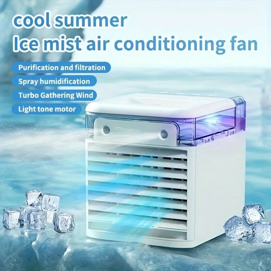 Portable Mini Air Cooler Fan with Triple Spray Nozzles